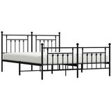  Metalni okvir kreveta uzglavlje i podnožje crni 183x213 cm | shoptok.hr