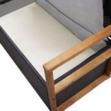 Klupa za pohranu 115 cm od poliratana i bagremovog drva crna | shoptok.hr