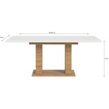 MID.YOU Raztegljiva Miza Marlon, Bela, Barva Hrasta, 150-190x90cm | Shoptok.si