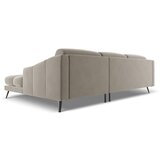 Makamii Bež žametna kotna sedežna garnitura (desni kot) Nalu – | Shoptok.si