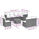  9-dijelni set vrtnih sofa s jastucima crni od poliratana | shoptok.hr