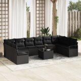 vidaXL 11-delni vrtni kavč set s blazinami bež poli ratan | Shoptok.si