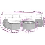  7-dijelni set vrtnih sofa od poliratana s jastucima crni | shoptok.hr