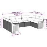 vidaXL 9-dijelni set vrtnih sofa od poliratana s jastucima sivi | shoptok.hr
