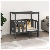  Krevet za pse sivi 105 5 x 83 5 x 100 cm od masivne borovine | shoptok.hr