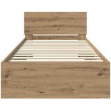  Krevetna konstrukcija s LED svjetlom Hrast artisan 80 x 200 cm | Shoptok.si