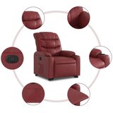 Naslanjač s funkcijo vstajanja vinsko rdeče umetno us | Shoptok.si