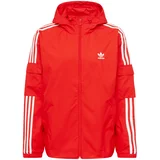 Adidas Prehodna jakna 'Adicolor Classics 3-Stripes ' rdeča / bela