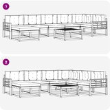  Set vanjskih sofa 8 kom. Bijela i svjetlosiva | shoptok.hr