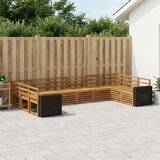  Sekcijska garnitura 10 pcs Prirodna Čvrsto drvo akacije | shoptok.hr