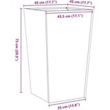 vidaXL Vrtne sadilice 2 kom bijele 45x45x75 cm čelične | shoptok.hr