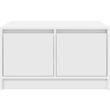vidaXL Kavna mizica s predali bela 70,5x70x40 cm | Shoptok.si