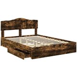  Krevet s od storage s uzglavljem Dimljeni hrast 160 x 200 cm | shoptok.hr