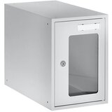 eurokraft basic Omarica kocka s ključavnico in okencem, VxŠxG 350 x 250 x 450 mm, okvir vrat svetlo siv RAL 7035 | Shoptok.si