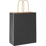  Papirnate vrećice 250 kom s ručkama crne 18x8x22 cm | shoptok.hr