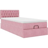 vidaXL Okvir kreveta s madraca ružičasti 100x200cm baršunasti | shoptok.hr