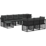  Set vanjskih sofa Crna i tamno siva Poliester - Crna i tamno siva bez stola | shoptok.hr