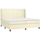  s oprugama i madracem krem 200x200 cm od umjetne kože | shoptok.hr