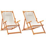  Sklopive stolice za plažu 2 kom krem od tkanine | Eponuda.com