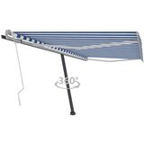 vidaXL samostojeća tenda na ručno uvlačenje 450 x 350 cm plavo-bijela Cijene