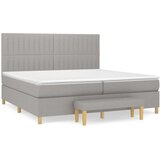  Krevet s oprugama i madracem svjetlosivi 200 x 200cm od tkanine | shoptok.hr