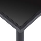  Blagovaonski stol crni 140 x 70 x 75 cm od kaljenog stakla | shoptok.hr