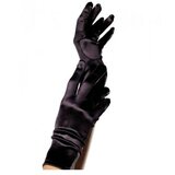 Leg Avenue Wrist Length Satin Gloves 2B Black u
