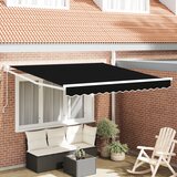 vidaXL ročna zložljiva tenda črna 300x250 cm, tenda za zamenjavo tkanine za okvir 3x2.5 m črna Cene