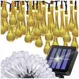 Led 50 topli bijeli vanjski solarni ukrasni vijenac od svijeća 8 funkcija