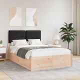 vidaXL Posteljni okvir z oblazinjenim vzglavjem Črna 120 x 200 cm, (5000100483) | Shoptok.si