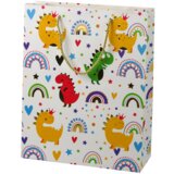 Colorful Dinosaurs Rainbow Gift Bag 32 cm x 26 cm x 10 cm | shoptok.hr