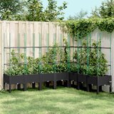  Cvetlično korito z oporno mrežo črno 200x160x142,5 cm PP | Shoptok.si