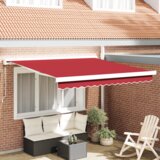 vidaXL Ročna retraktibilna tenda rdeča 300x250 cm, Zamenjava platna za 3x2.5 m okvir rdeča | Shoptok.si