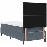  LED Box Spring Krevet s madracem Tamno siva 100 x 200 cm Baršun | shoptok.hr