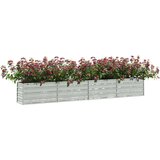 vidaXL Povišena vrtna gredica 320 x 40 x 45 cm pocinčani čelik srebrna | shoptok.hr