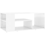 Furnova Klubska mizica visok sijaj bela 100x50x40 cm iverna plošča, (21914129) | Shoptok.si