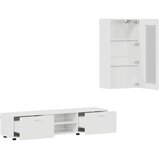  Set TV komoda FLORIN 3 pcs Visoki sjaj bijela Konstruirano drvo | shoptok.hr