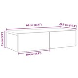 vidaXL Stenska polica s predali betonsko siv 60x26,5x15 cm inž. les | Shoptok.si