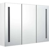 vidaXL LED kopalniška omarica z ogledalom 89x14x62 cm sijoče bela | Shoptok.si