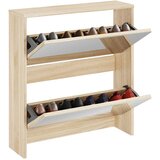 Ormarić za cipele 2 razine s ogledalom boja hrasta 63x17x67 cm | Eponuda.com