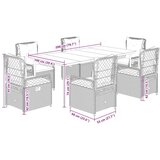  7-dijelni vrtni blagovaonski set od poliratana s jastucima bež | shoptok.hr