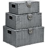 Nesta Set 3 škatel za shranjevanje s pokrovi in zaponkami, sive, 18 L/12 L/7 L, za dnevno sobo, (5000493519) Cene