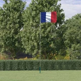 vidaXL Zastava Francije in drog 5,55 m aluminij