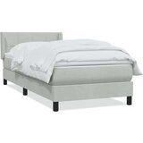 Box Spring krevet s madracem svijetlo sivi 80x210 cm baršun | shoptok.hr