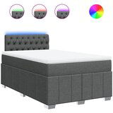 Maison Chic Box spring postelja - Vzmetna postelja z vzmetnico temno siva 120x190 cm blago SL5469, (21904147) | Shoptok.si
