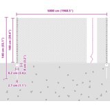 vidaXL Ograjni stebri 22 pcs U-kanal Siva 100 cm Jeklo, Šesterokotna ograja Siva 1x50 m Jeklo | Shoptok.si