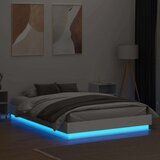 vidaXL Posteljni okvir z LED diodami bel 150x200 cm | Shoptok.si