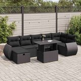  8-dijelni set vrtnih sofa od poliratana s jastucima crni | shoptok.hr