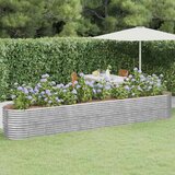  Povišena vrtna gredica od pocinčanog čelika 440x80x68 cm srebrna | shoptok.hr