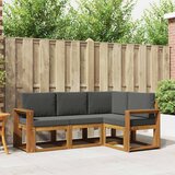  Set vanjskih sofa 4 kom. Prirodna i antracit Smeđa 191,5 x 132,5 x 73 cm | Shoptok.si